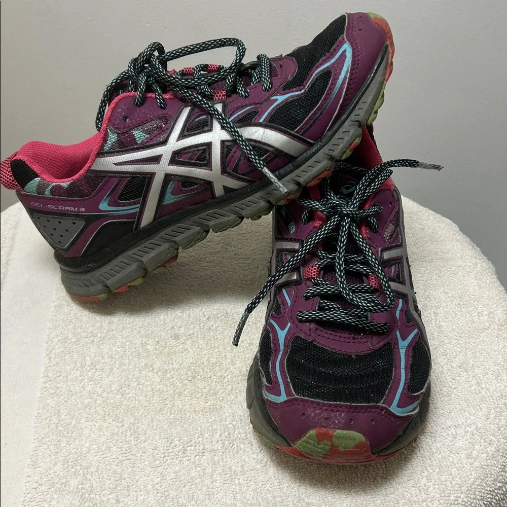 ASICS Gel Scram 3 Women's Multicolor Running Trail Hiking sneakers Shoes size 7
